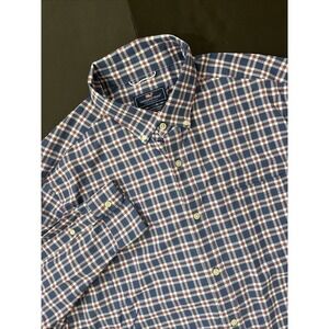 Vineyard Vines Shirt Mens Sz 2XL Blue Plaid Classic Tucker Performance Button Up